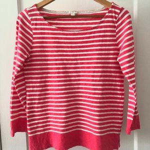 J. Crew Striped Boatneck Top, 100% Cotton